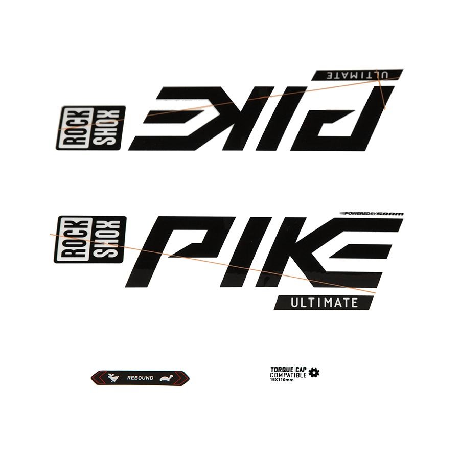 Sticker/Decal RockShox Rockshox Fork Decal Kit - Pike Ultimate 27.5"/29" Gloss Black/Silver Light Gray