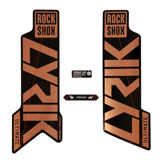 Sticker/Decal RockShox Rockshox Fork Decal Kit - Lyrik Ultimate 27.5"/29" Matte Copper Foil/High Gloss BLK Rosy Brown