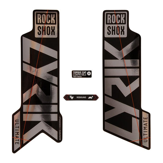 Sticker/Decal RockShox Rockshox Fork Decal Kit - Lyrik Ultimate 27.5"/29" Gloss Polar Foil/High Gloss BLK Black