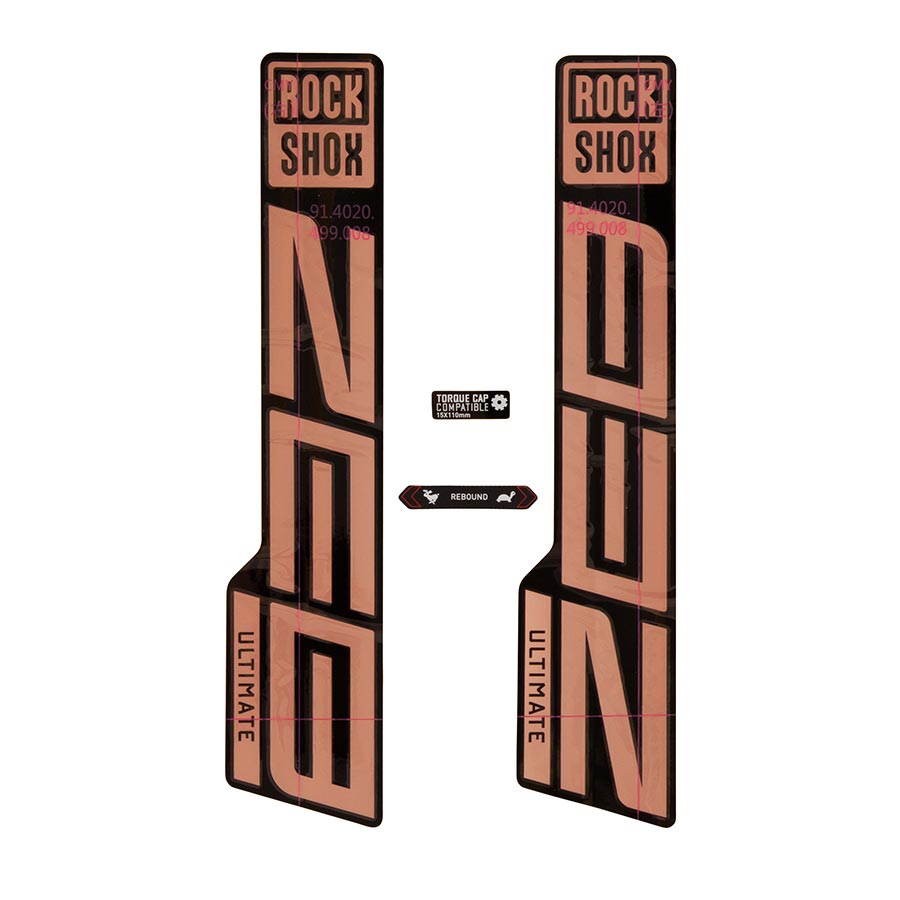 Sticker/Decal RockShox RockShox Fork Decal Kit - ZEB Ultimate 27/29" Matte Copper Foil/High Gloss BLK Black