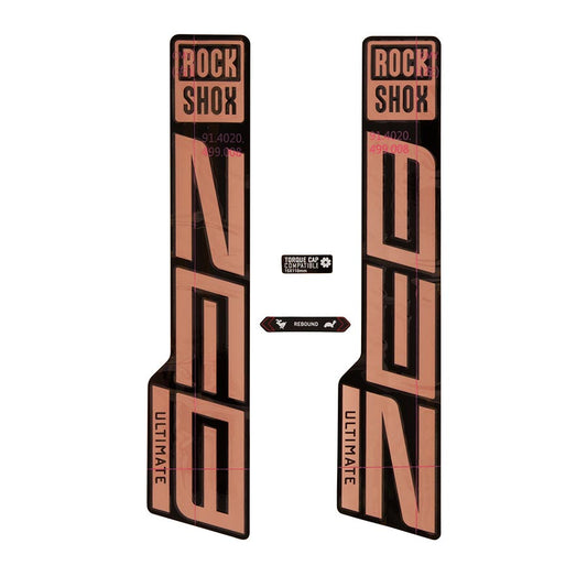 Sticker/Decal RockShox RockShox Fork Decal Kit - ZEB Ultimate 27/29" Matte Copper Foil/High Gloss BLK Black