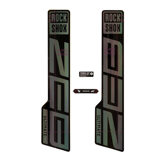 Sticker/Decal RockShox RockShox Fork Decal Kit - ZEB Ultimate 27/29" Gloss Rainbow Foil/High Gloss BLK Dark Slate Gray