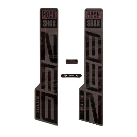 Sticker/Decal RockShox RockShox Fork Decal Kit - ZEB Ultimate 27/29" Gloss Black/Matte Gray Dark Slate Gray