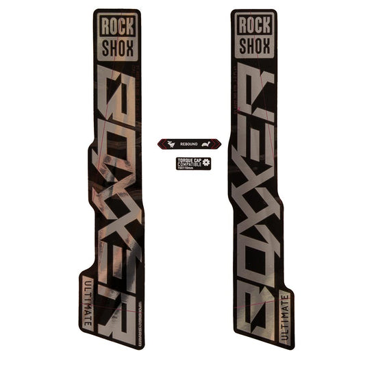 Fork Decals RockShox RockShox BoXXer Ultimate Decal Kit Gloss Polar for Gloss Black Lowers Black