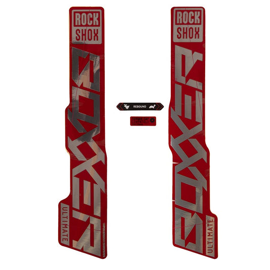 Fork Decals RockShox RockShox BoXXer Ultimate Decal Kit Gloss Polar for Red Lowers Saddle Brown