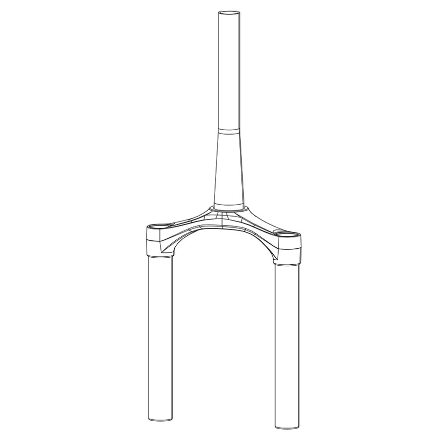 Crown/Steerer/Uppertube Assembly RockShox RockShox CSU Bluto Solo Air 26" 51 Offset Aluminum Taper Diffusion Black A1 Light Slate Gray