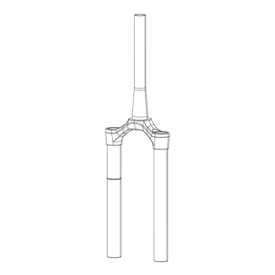 Crown/Steerer/Uppertube Assembly RockShox RockShox CSU Pike Dual Position Air 29/27.5+ Boost 15x110 51 Off-Set Aluminum Taper Diffusion BLK No Gradients Dark Gray