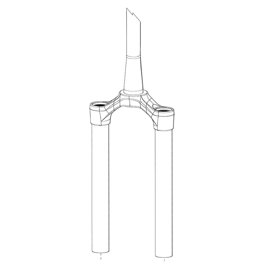 Crown/Steerer/Uppertube Assembly RockShox RockShox Crown/Steerer/Uppertube Assembly - Pike DJ Solo Air 26" 40mm Offset Aluminium Taper Steerer 0.5mm Thread Pitch B1 Bla ck Gray