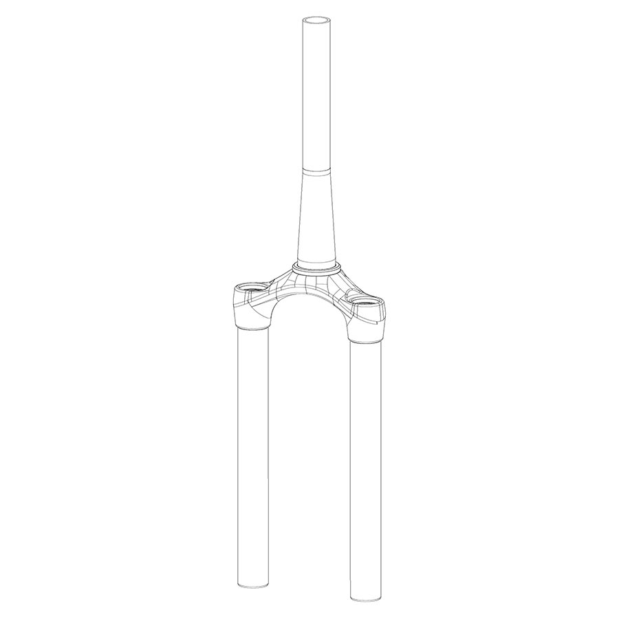Crown/Steerer/Uppertube Assembly RockShox RockShox CSU Reba Solo Air 29" Tapered Aluminum Steerer Diffusion BLK A7 130-150mm Gray