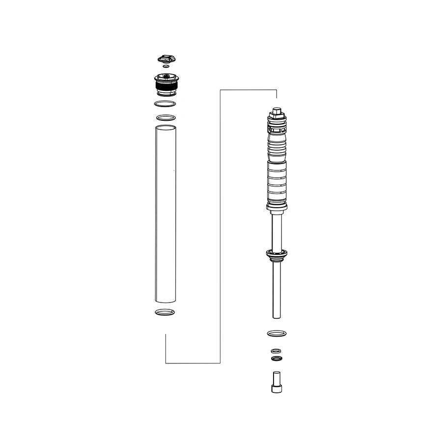 Air Springs & Parts RockShox RockShox Solo Air Spring Internals 80-120mm Judy Silver A1/ 30 Silver A3 2018+ Dark Slate Gray