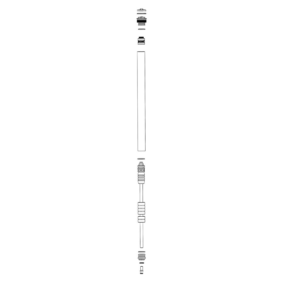 Air Springs & Parts RockShox RockShox Solo Air Spring Assembly - 100 - 160mm Top Cap Spring Travel Spacers Shaft Bolt 35 Silver A1 Gray