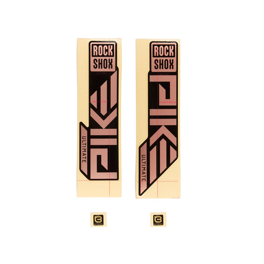 Sticker/Decal RockShox RockShox Fork Decal Kit - Pike Ultimate 27.5"/29" Matte Copper Foil For High Gloss BLK 2023+ Tan