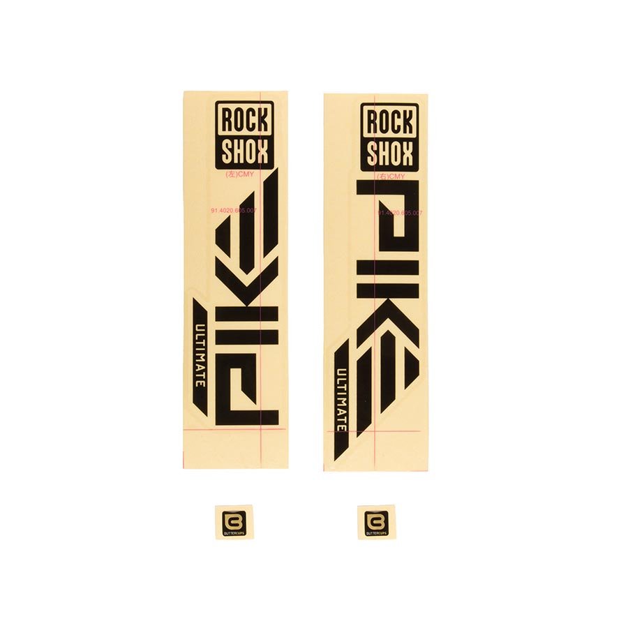 Sticker/Decal RockShox RockShox Fork Decal Kit - Pike Ultimate 27.5"/29" Gloss BLK For Silver 2023+ Wheat