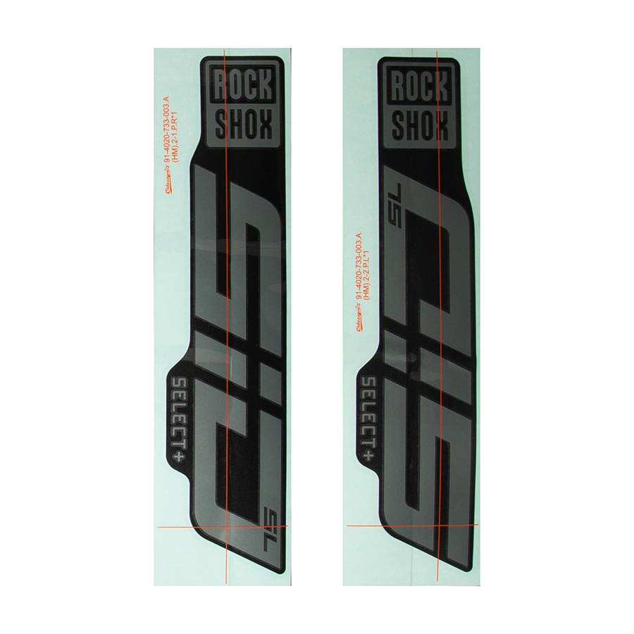 Fork Decals RockShox RockShox Decal Kit for SID SL D1 Gloss Grey for Diffusion Black Kit Light Gray