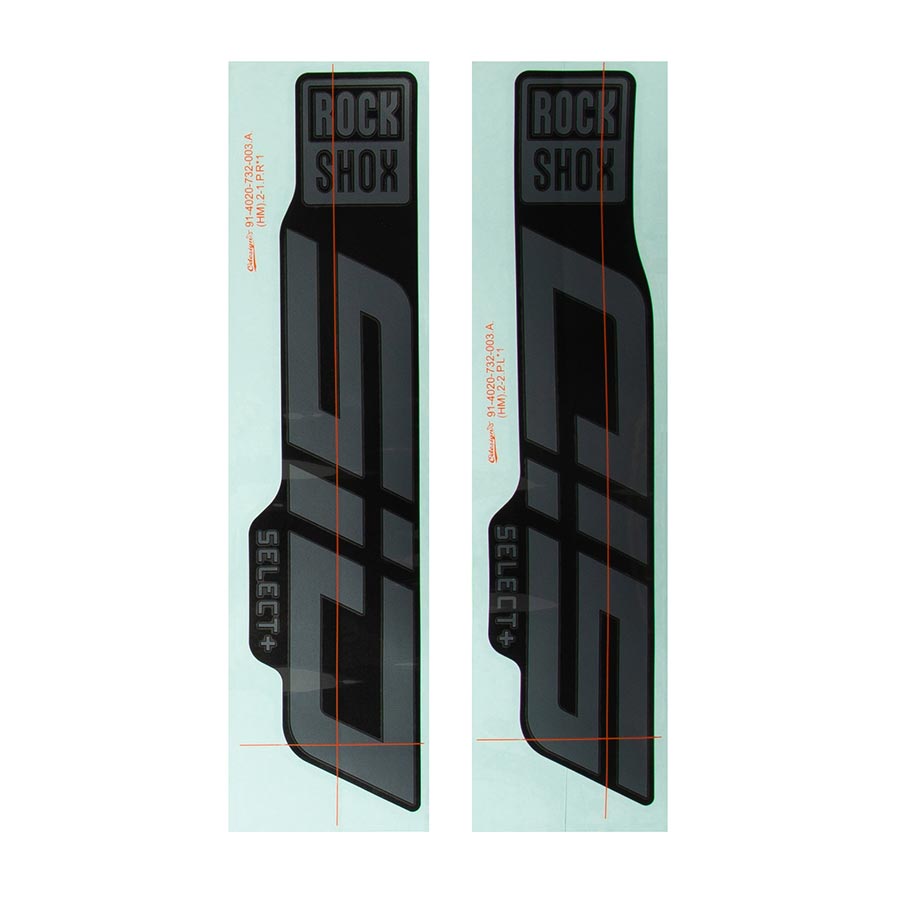 Fork Decals RockShox RockShox Decal Kit for SID 35 D1 Gloss Grey for Diffusion Black Kit Light Gray