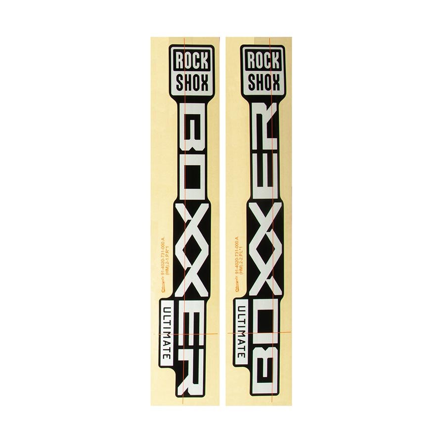 Fork Decals RockShox RockShox Decal Kit for BoXXer Ultimate D1 Silver for Gloss Black Black