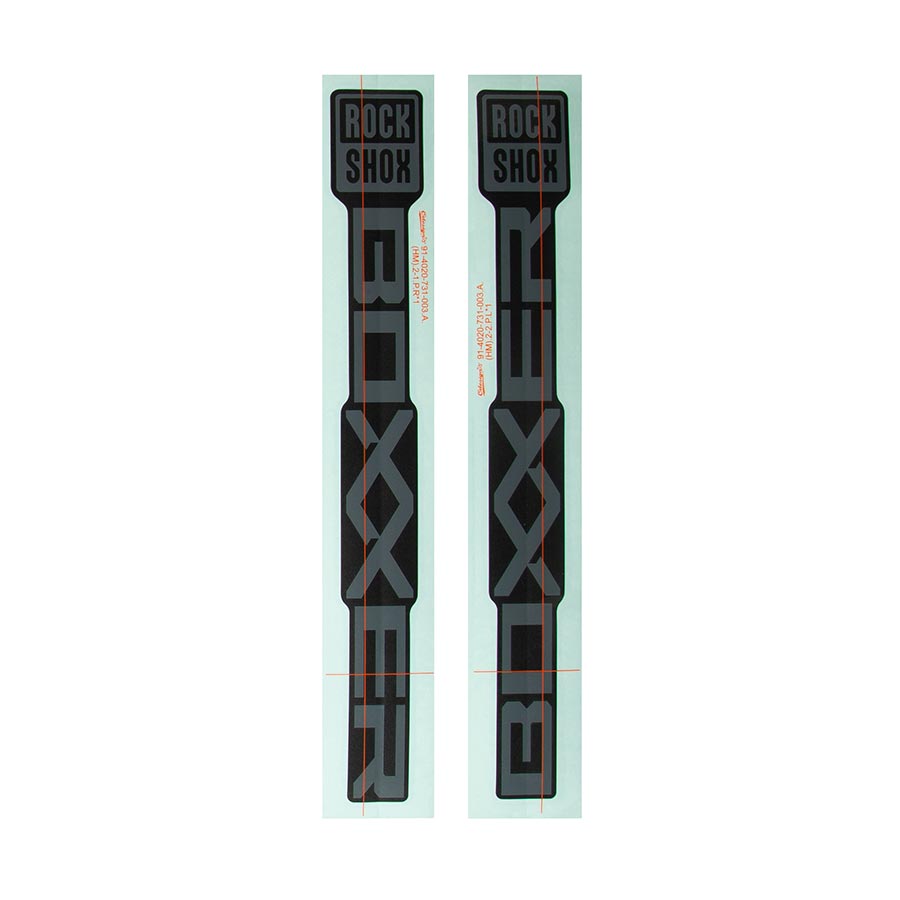 Fork Decals RockShox RockShox Decal Kit for BoXXer Base D1 Grey for Diffusion Black Dark Slate Gray