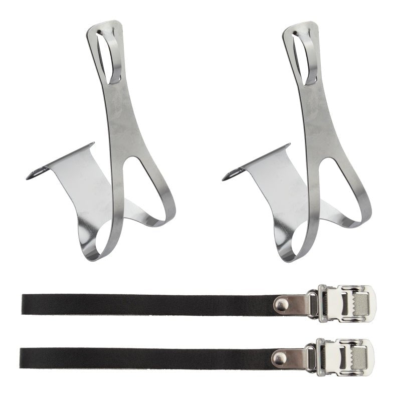 Pedals Sunlite Sunlite Racing Toe Clips X-Large Chrome Plated Gray