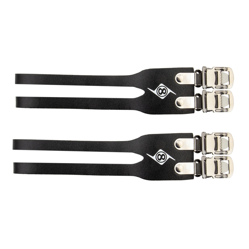 Origin8 Leather Double Toe Straps 420mm Black