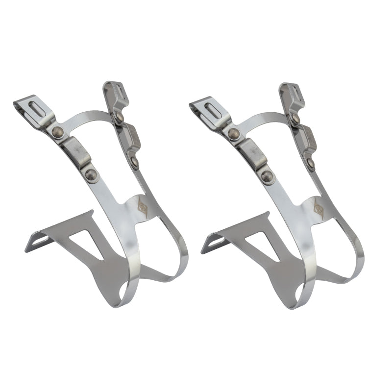 Origin8 Double Barrel Toe Clips Large (70mm Depth) Chrome Steel