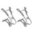 Pedals Origin8 Origin8 Double Barrel Toe Clips Large (70mm Depth) Chrome Steel Dark Gray