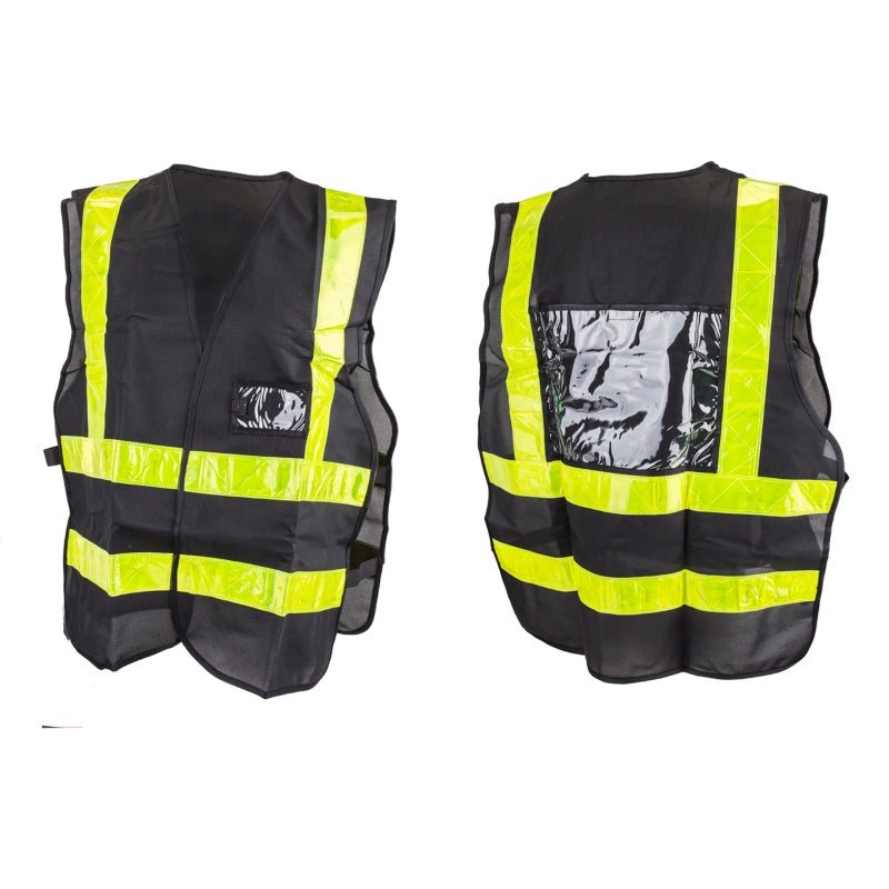 Apparel Sunlite Sunlite Delivery Vest Delivery Style One Size Unisex Black/Yellow Reflective Light Goldenrod