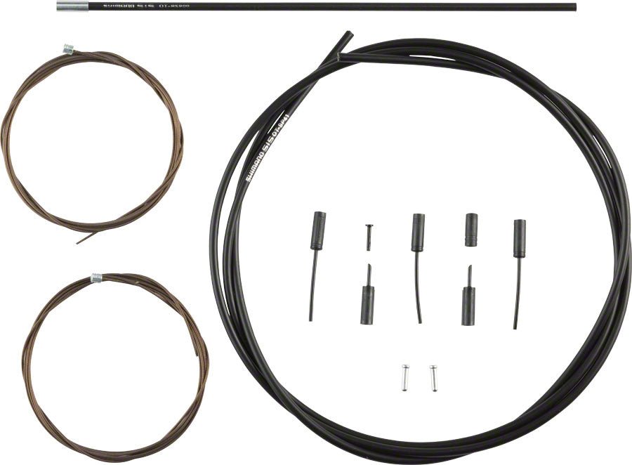 Cables and Housing Shimano Shimano Dura-Ace R9100 SP41 Polymer-Coated Derailleur Cable Set Black Dark Slate Gray