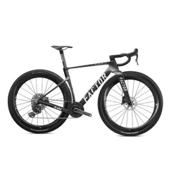 Factor ELARA in Matte Carbon, Campagnolo Record 13, Black Inc FORTY SIX wheels, studio photo