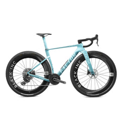 Factor ELARA in Virescent Blue, Campagnolo Record 13, Black Inc SIXTY FOUR wheels, studio photo