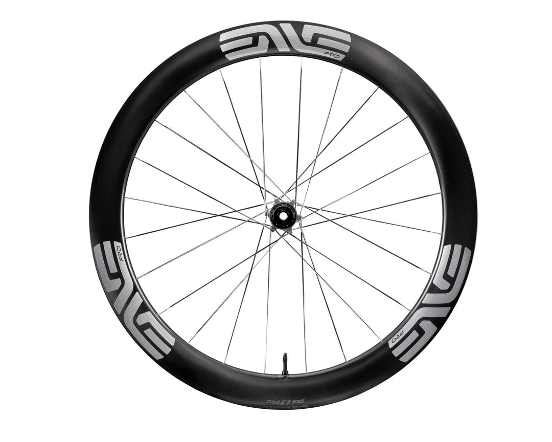 ENVE SES 4.5 PRO Disc Brake Wheels - Silver Decal, rear wheel side view - Dragonspine Cycling