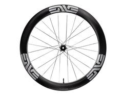 ENVE SES 4.5 PRO Disc Brake Wheels - Silver Decal, rear wheel side view - Dragonspine Cycling