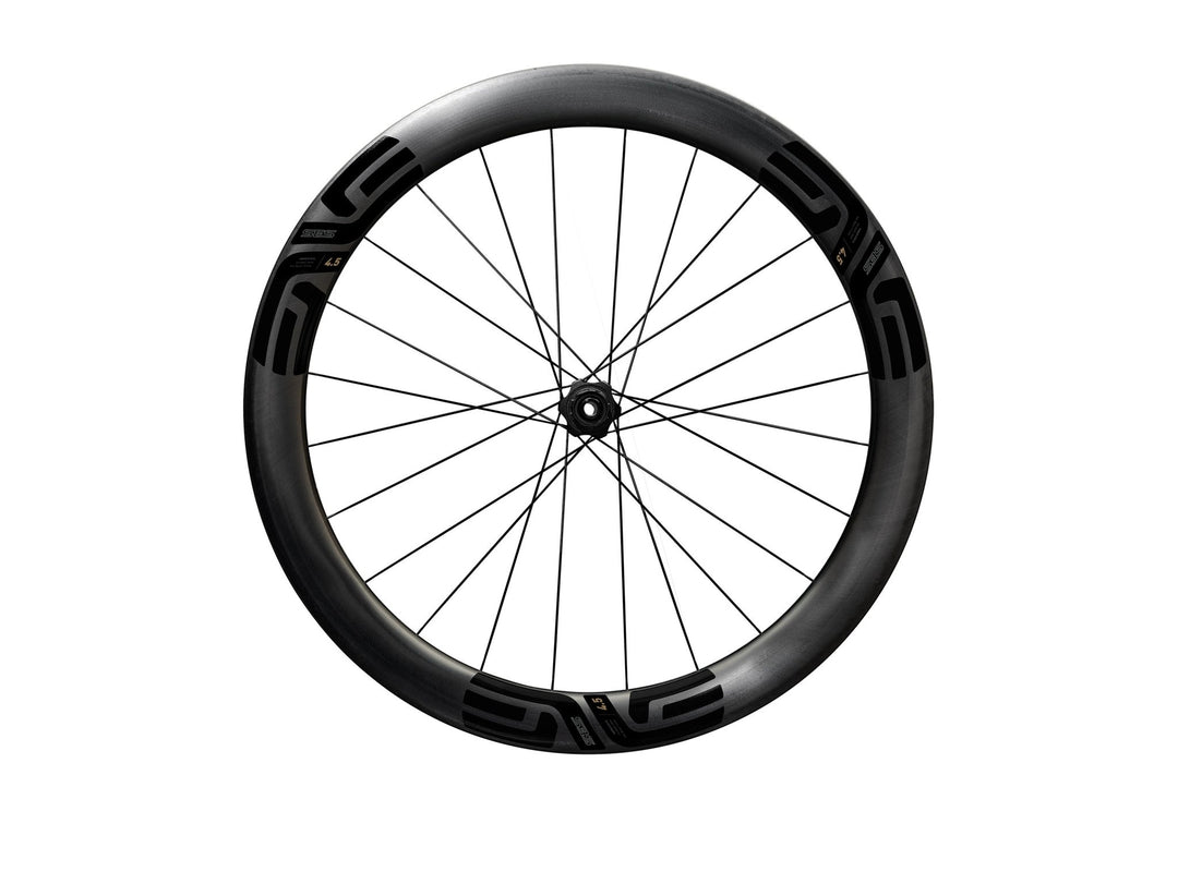 ENVE SES 4.5 Disc Brake Wheels - Black Decal, rear wheel side view - Dragonspine Cycling