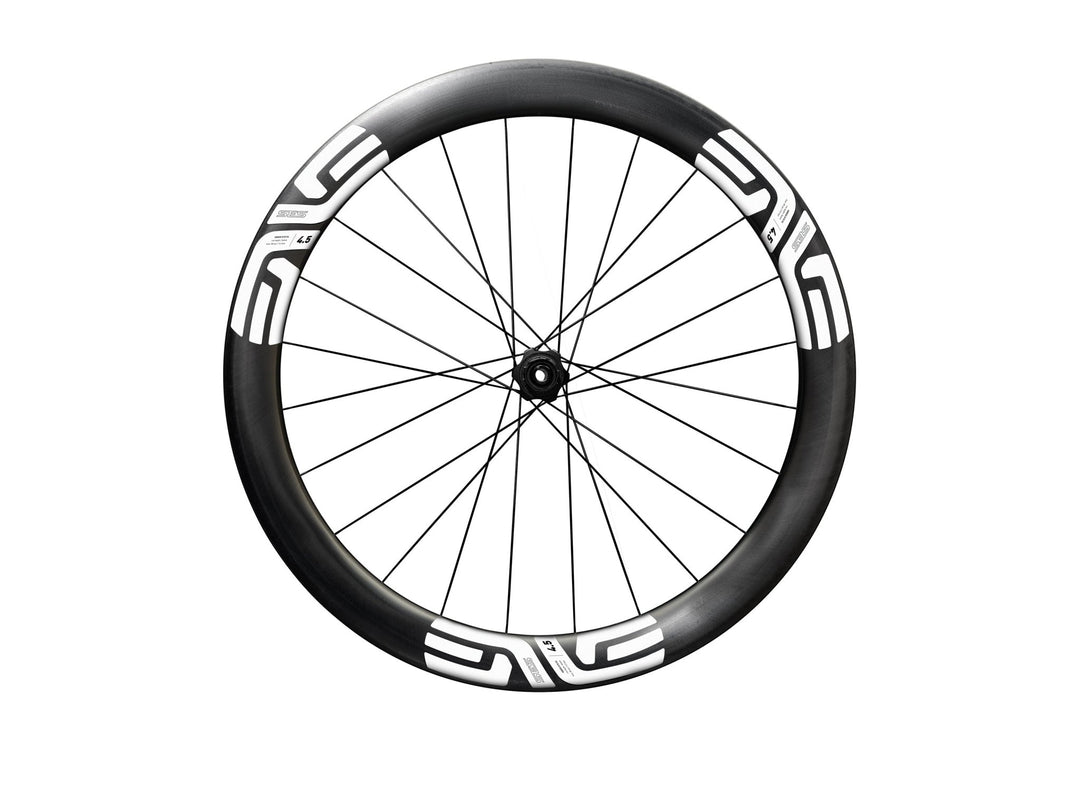 ENVE SES 4.5 Disc Brake Wheels - White Decal, rear wheel side view - Dragonspine Cycling