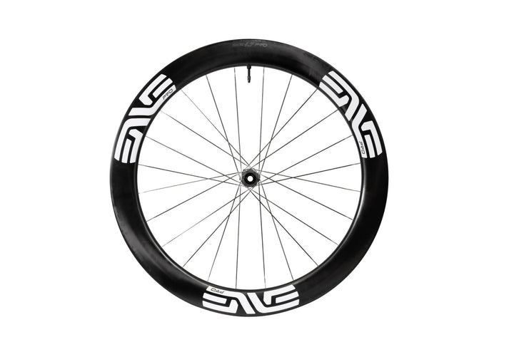 ENVE SES 6.7 PRO Disc Brake Wheels - White Decal, front wheel side view - Dragonspine Cycling