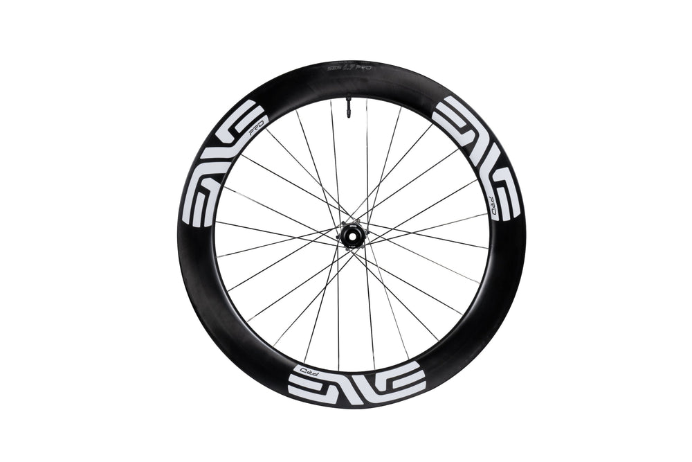 ENVE SES 6.7 PRO Disc Brake Wheels - White Decal, rear wheel side view - Dragonspine Cycling