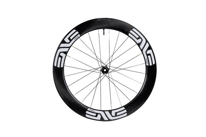 ENVE SES 6.7 PRO Disc Brake Wheels - White Decal, rear wheel side view - Dragonspine Cycling