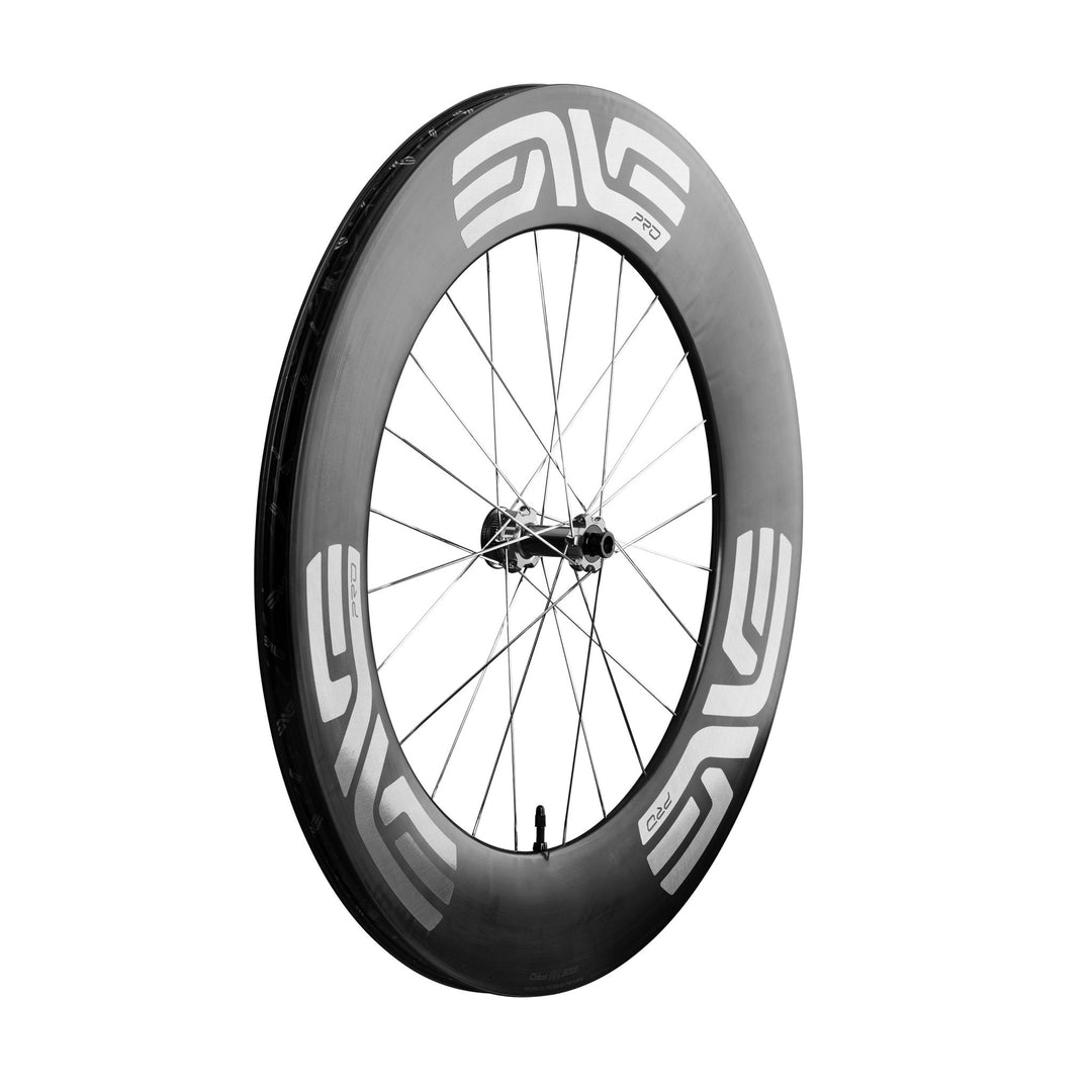 ENVE SES 100 PRO + SES Disc PRO TT Wheels - Silver Decal, SES 100 PRO front wheel - Dragonspine Cycling
