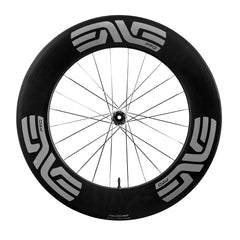 ENVE SES 100 PRO + SES Disc PRO TT Wheels - Silver Decal, SES 100 PRO front wheel side view - Dragonspine Cycling