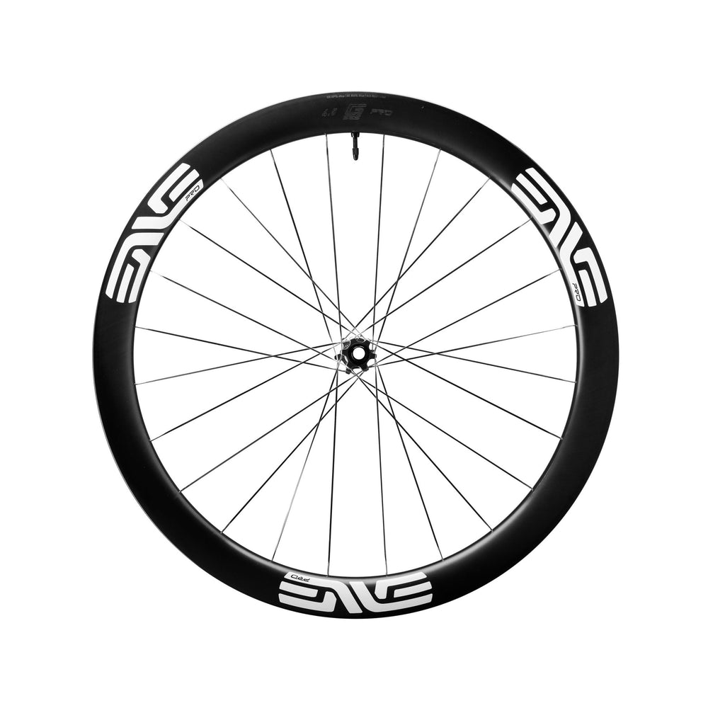 ENVE G SES 4.5 PRO Disc Brake Wheels - White Decal, front wheel side view - Dragonspine Cycling