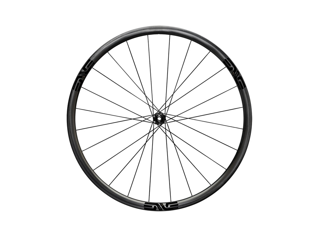 ENVE SES 2.3 Disc Brake Wheels - Black Decal, front wheel side view - Dragonspine Cycling