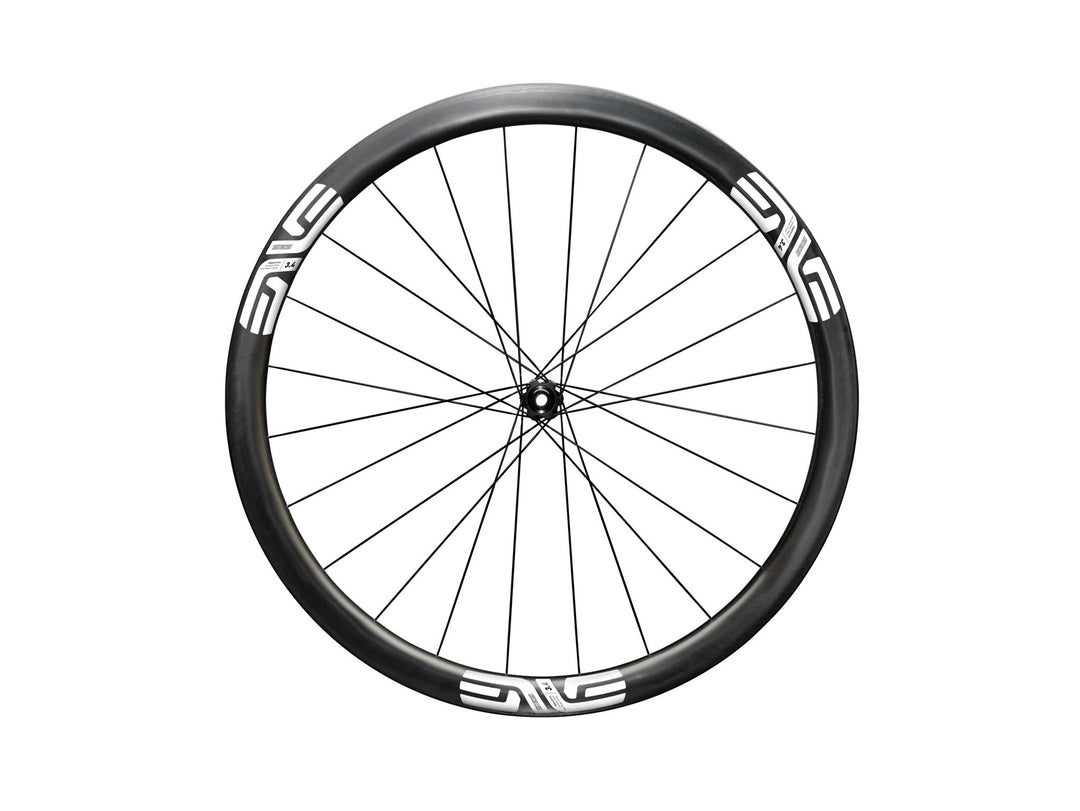 ENVE SES 3.4 Disc Brake Wheels - White Decal, front wheel side view - Dragonspine Cycling