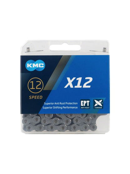 KMC X12 EPT Chain - 12-Speed 126 Links Gray