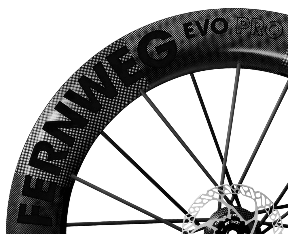 Lightweight Fernweg EVO PRO 85 Disc Brake Wheels, rim and decal detail - Dragonspine Cycling