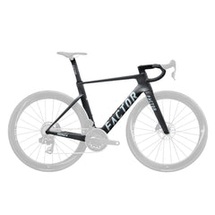 Factor MONZA frameset in Anodized Black, studio photo