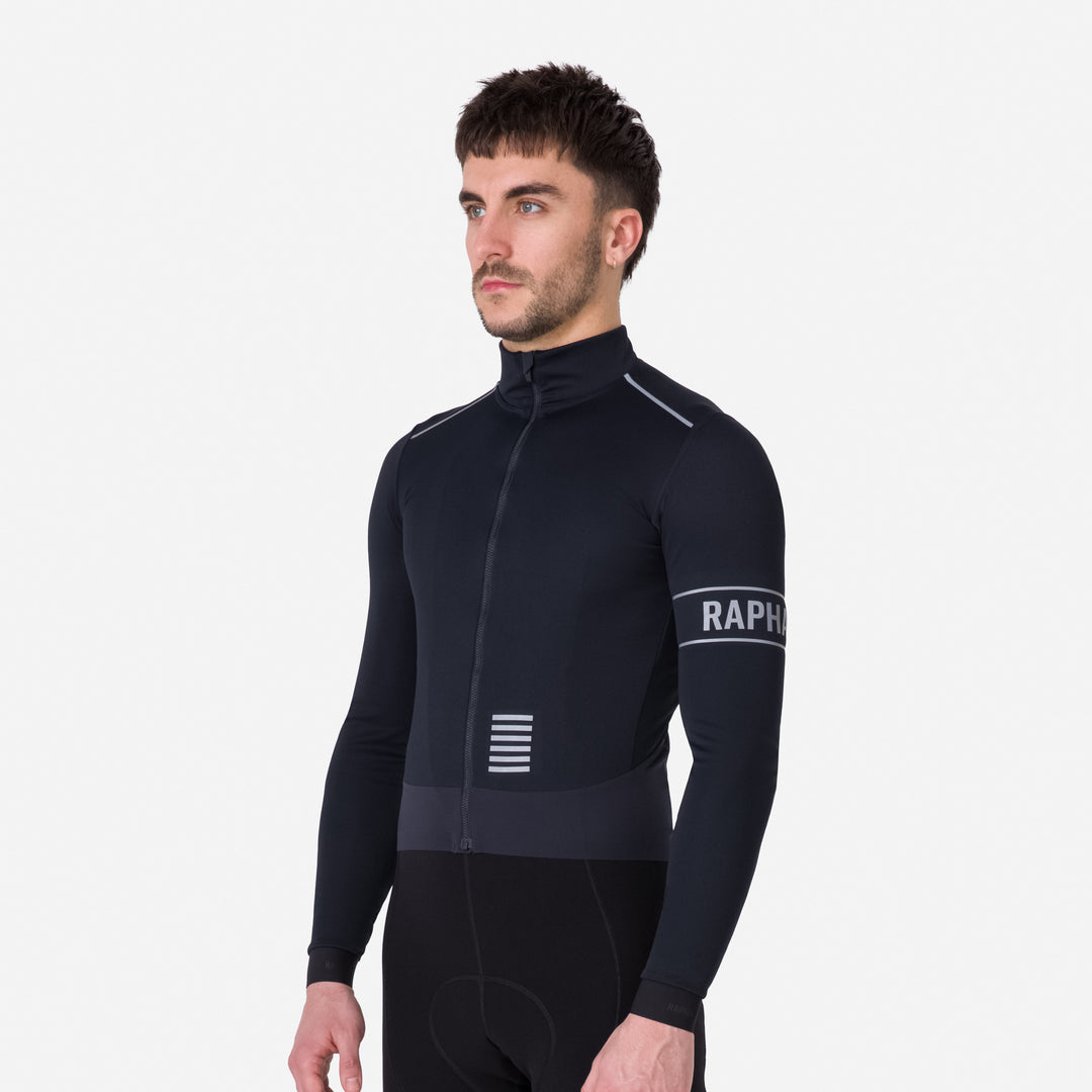 Rapha Men's Pro Team Long Sleeve Windstopper Jersey (Black/Black) - Dragonspine Cycling