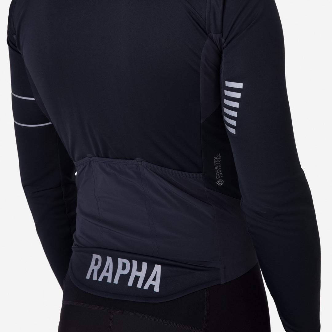 Rapha Men's Pro Team Long Sleeve Windstopper Jersey (Black/Black) - Dragonspine Cycling