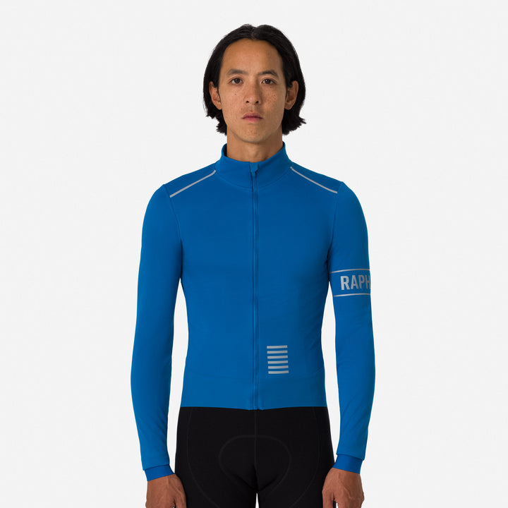 Rapha Men's Pro Team Long Sleeve Windstopper Jersey (Petrol Blue/Silver Reflective) - Dragonspine Cycling