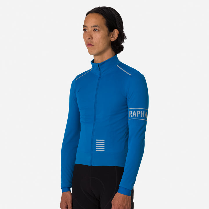 Rapha Men's Pro Team Long Sleeve Windstopper Jersey (Petrol Blue/Silver Reflective) - Dragonspine Cycling