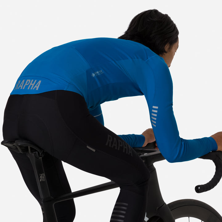 Rapha Men's Pro Team Long Sleeve Windstopper Jersey (Petrol Blue/Silver Reflective) - Dragonspine Cycling