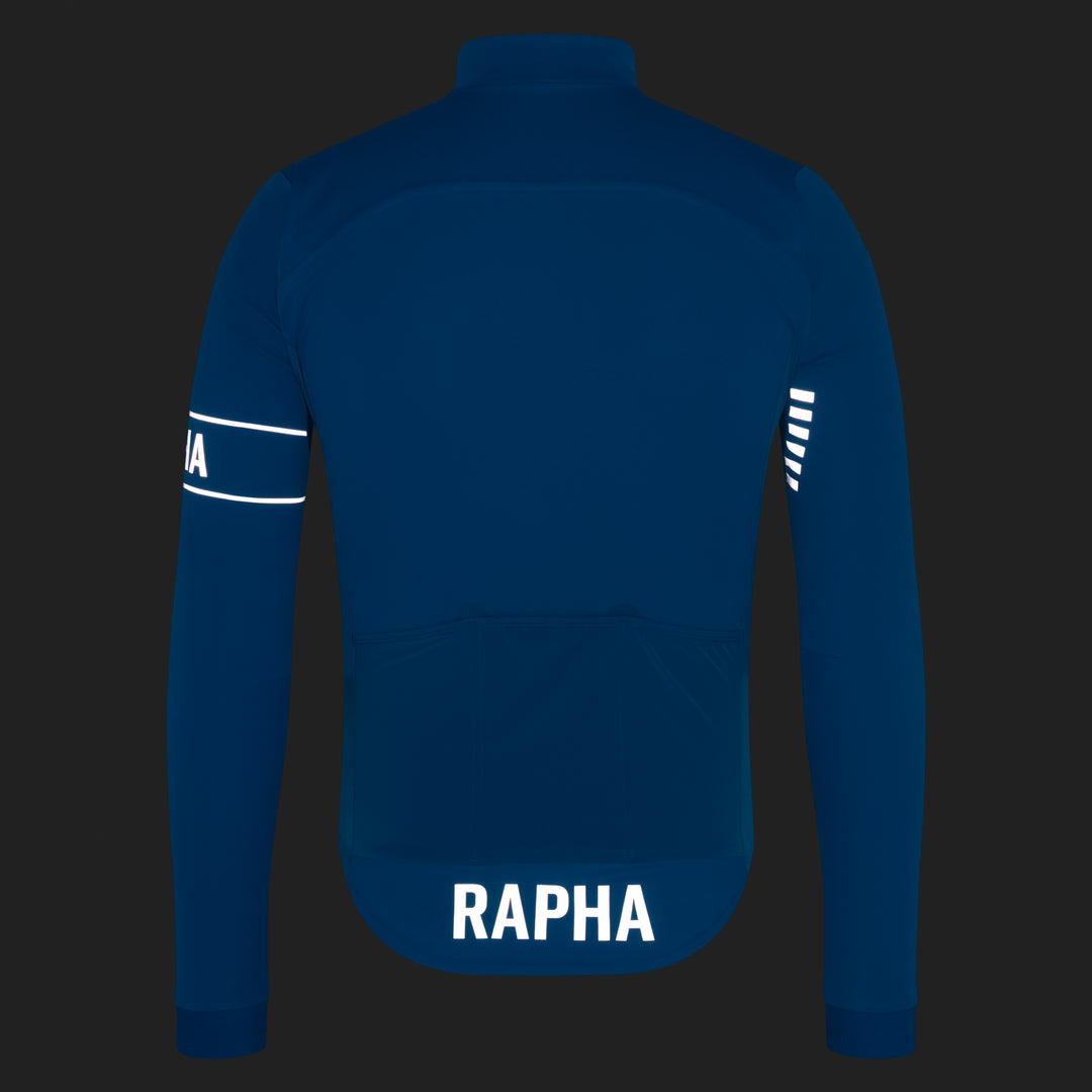 Rapha Men's Pro Team Long Sleeve Windstopper Jersey (Petrol Blue/Silver Reflective) - Dragonspine Cycling